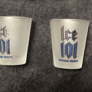 Two (2) Ice 101 Peppermint Schnapps Shot Glasses - Home Bar Necessity!